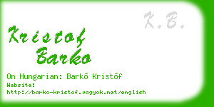 kristof barko business card