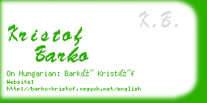 kristof barko business card